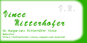 vince mitterhofer business card